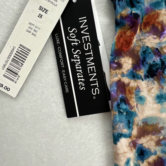 Investments Women Tank Soft Separates Blouse Plus Size 2X Abstract Multicolor G2 - Picture 9 of 16